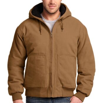 Washed Duck Cloth Insulated Hooded Work Jacket Thumbnail